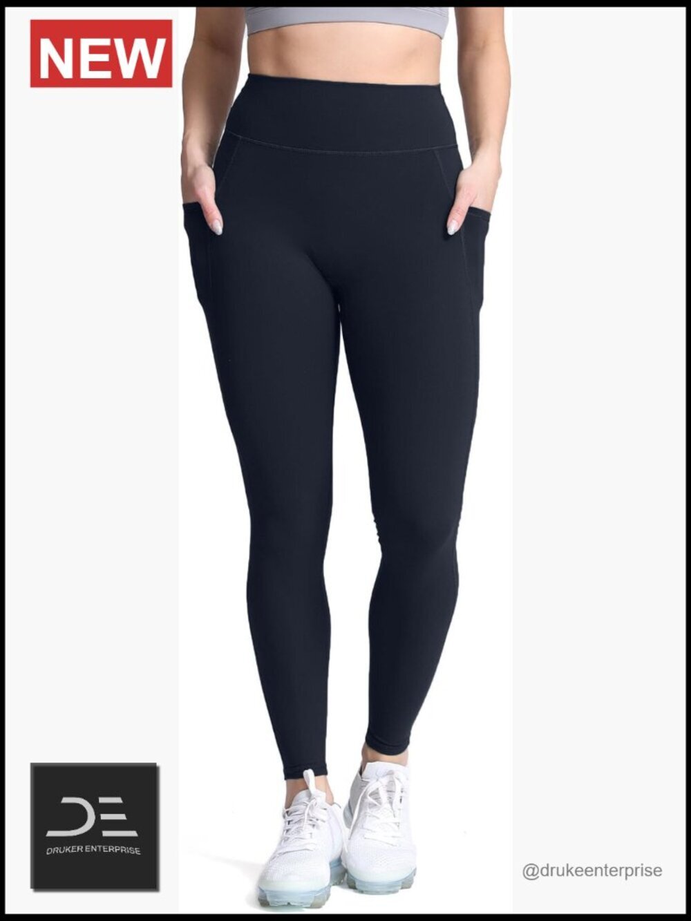 High Waisted Yoga Pants with Pockets Cross-Waist Tummy Control Buttery Soft